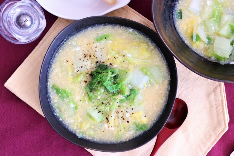 スープ 白菜 卵 とろとろ白菜と卵の中華スープ by